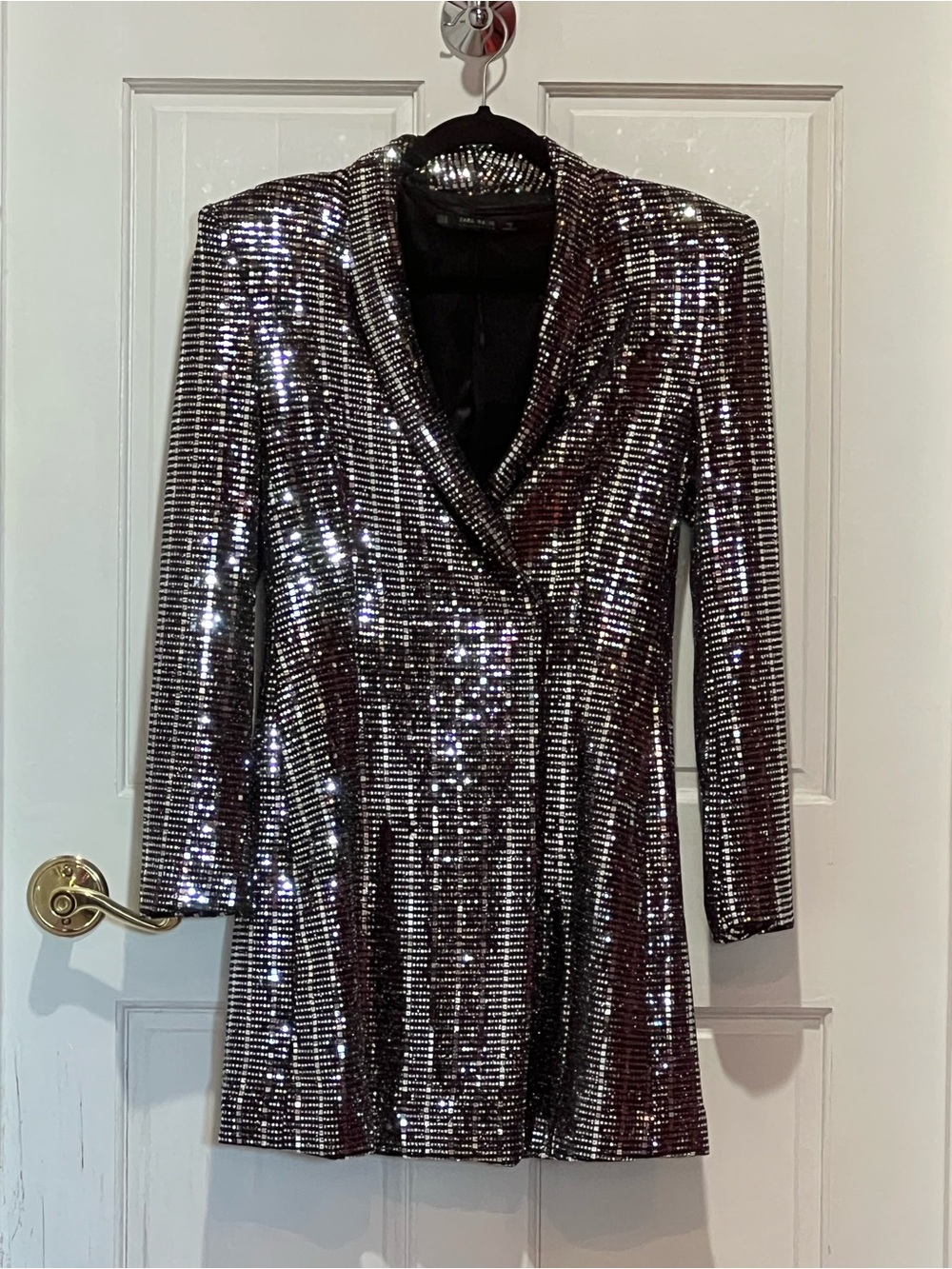 Zara Metallic Tuxedo Blazer Mini Dress